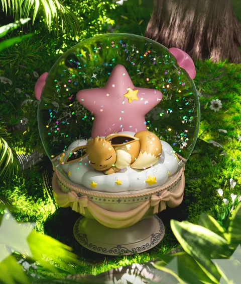 eevee crystall ball pokemon sleeping figure 